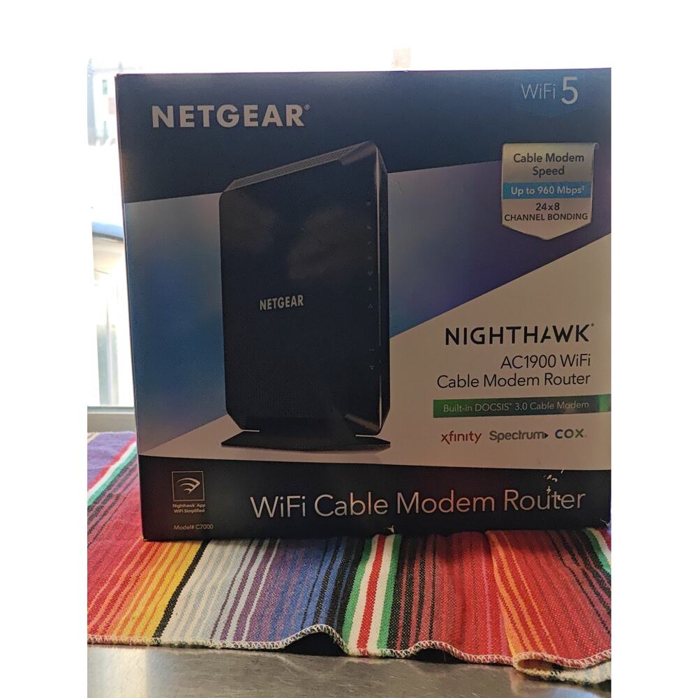 NETGEAR Nighthawk AC1900 Dual-Band WiFi Cable Modem Router DOCSIS 3.0 C7000
